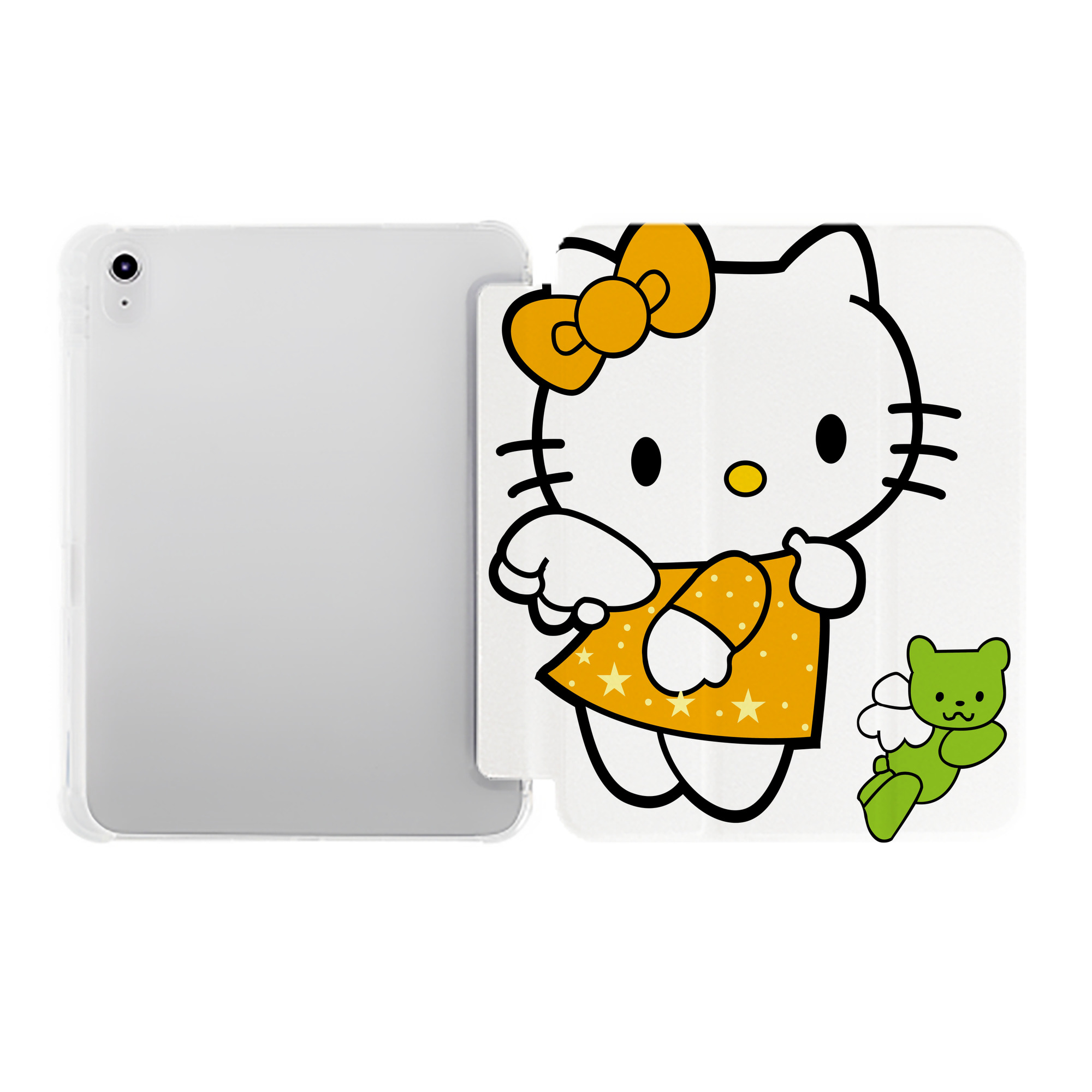 （画像用） Hello Kitty ハローキティ IPad ケース ペン収納付き 三つ折りスタンド PUレザー×シリコン 対応機種9.5/10.5/10.9インチ